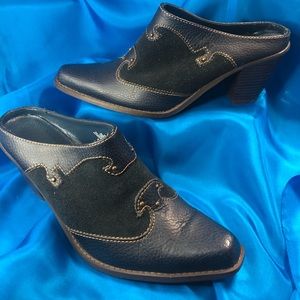 Western Mules Dark Blue/Navy ManMade Materials
